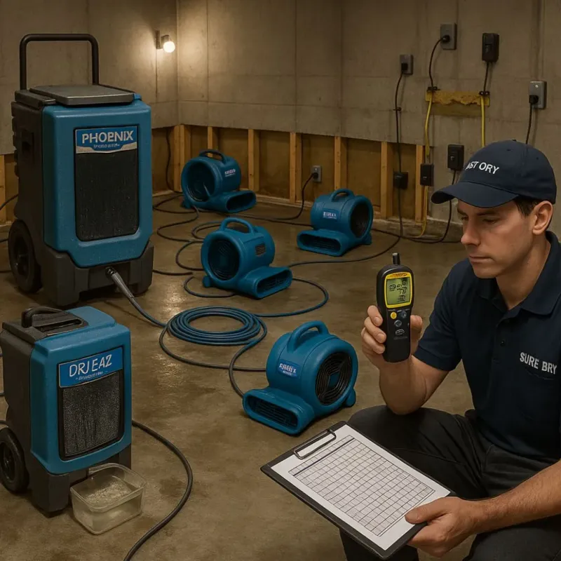 Structural Drying and Dehumidification process in Charlotte, NC